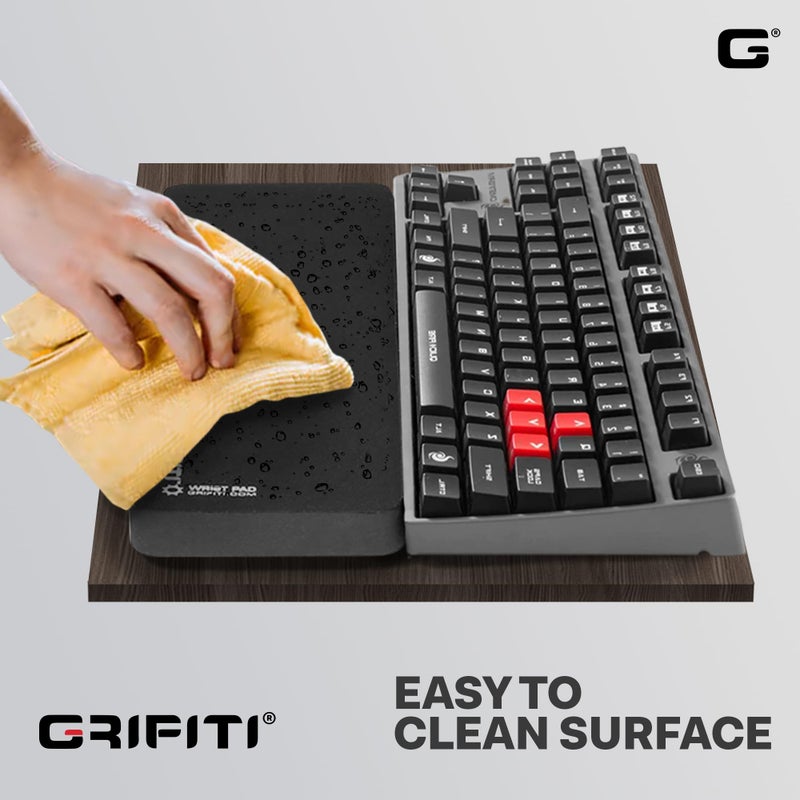 Grifiti Fat Wrist Pad 17 in Black is a 4 Inch Wide Wrist Rest for Standard Keyboards and Mechanical Keyboards New Materials - Image 5